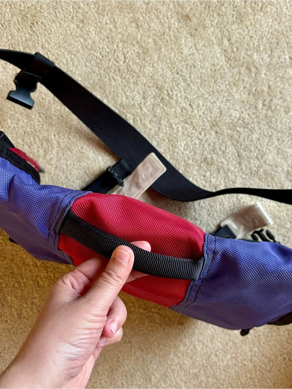 Timbuk2 Colorblock Messenger Bag (Buckles Pockets Red Purple black Reflective)